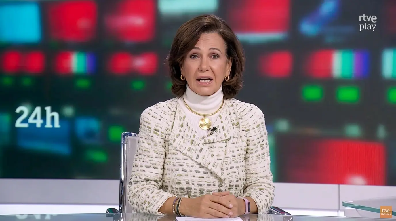 Ana Patricia Botín en el plató de RTVE
